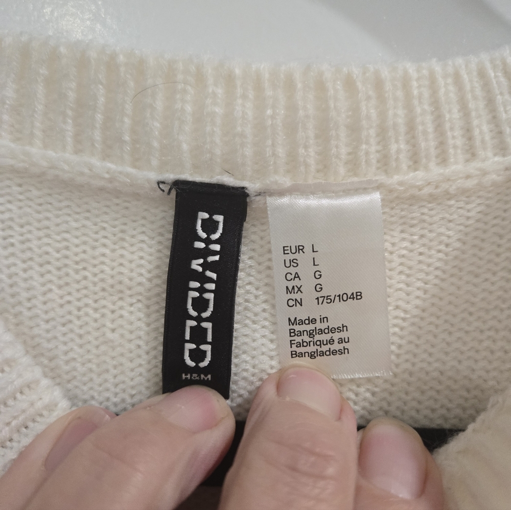 H&M Cream Knit Sleeveless Sweater  EUC - Picture 5 of 7